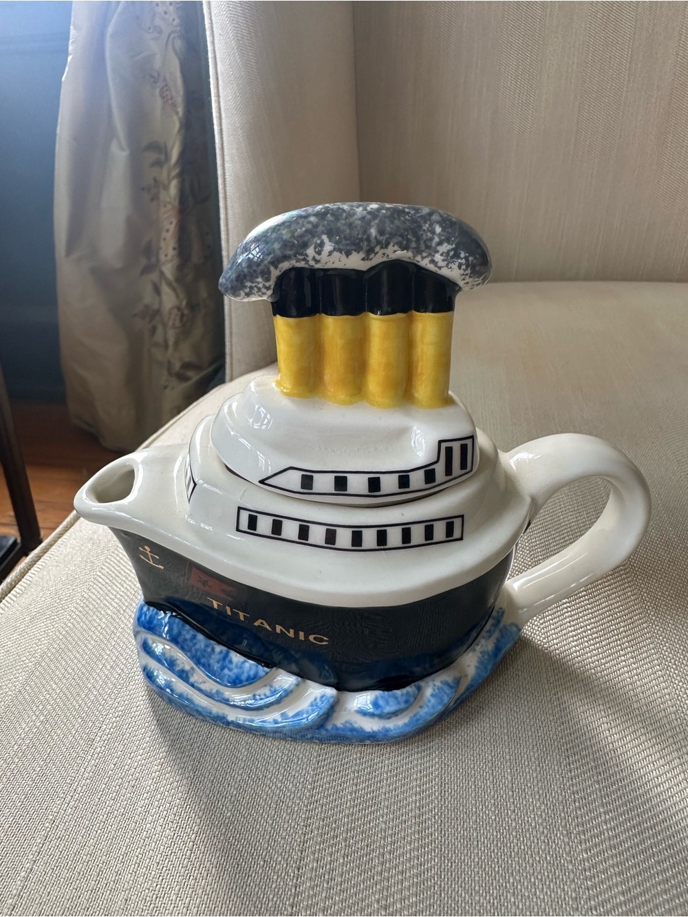 Titanic Teapot by Tony Carter. British classic collectible ceramic.